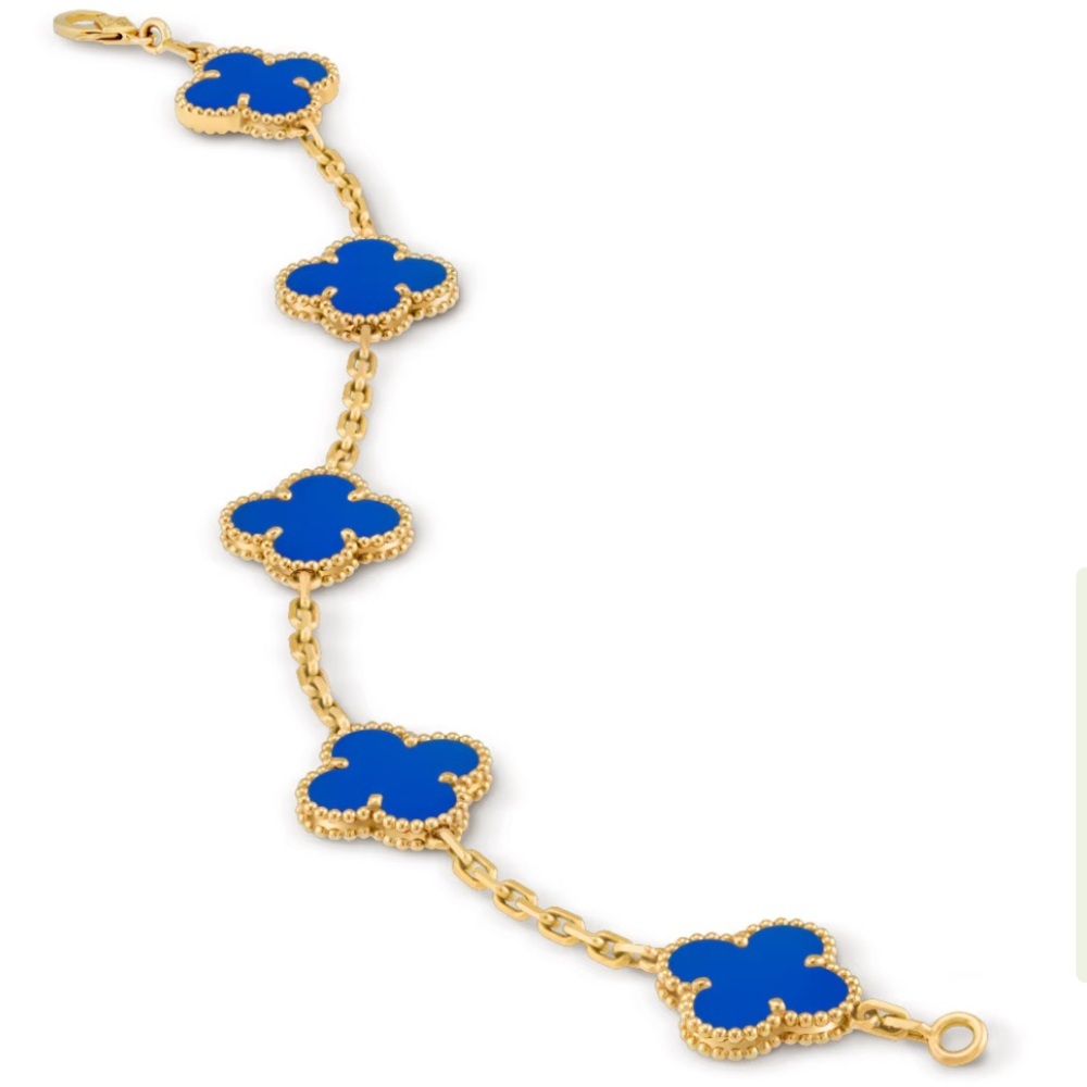 Clover Blue and Gold Women's Bracelet